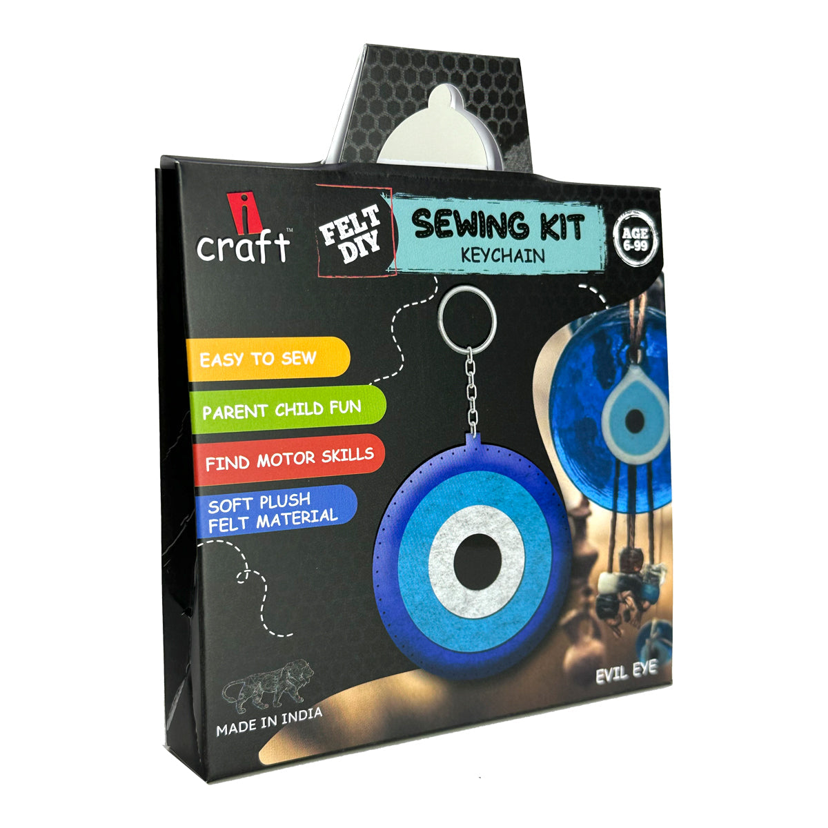 iCraft DIY Felt Keychain Sewing Kit - Evil Eye Craft for Kids iCraft